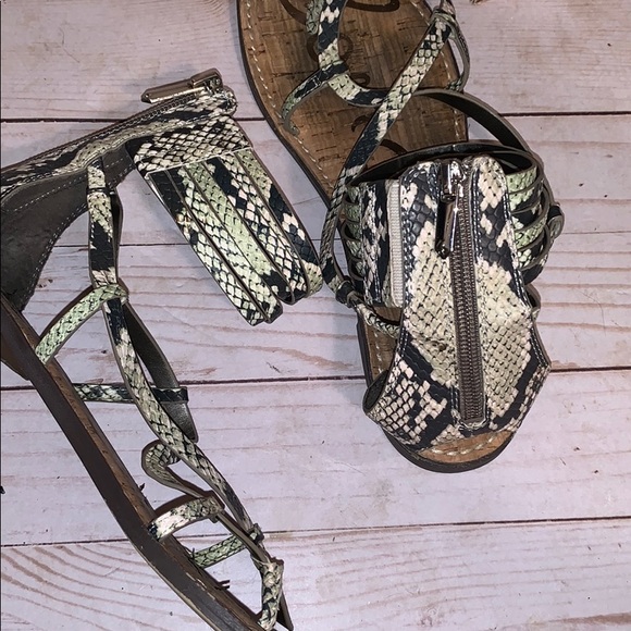 Sam Edelman Snakeskin Glenda Sandals Size 8M - Picture 3 of 4